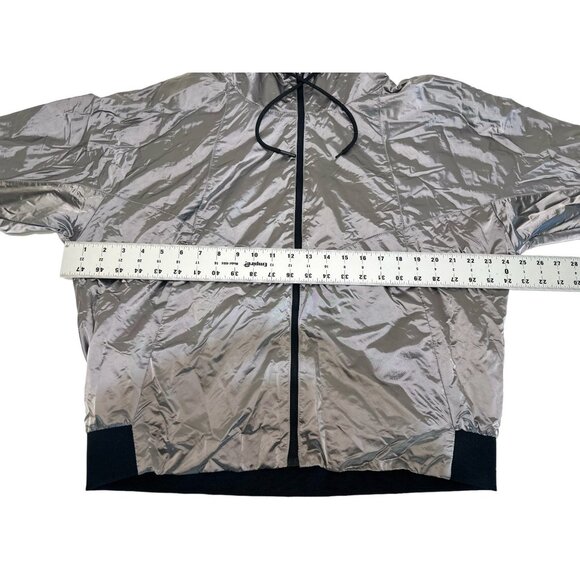 ZYIA Windbreaker Jacket Womens XXL Gray Silver Hoodie Lightweight Workout Pocket - Picture 12 of 16